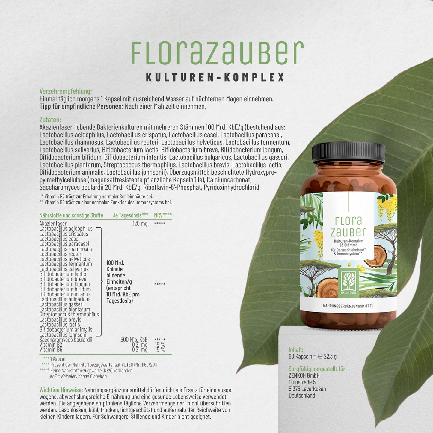 Florazauber Kulturen-komplex Etikett