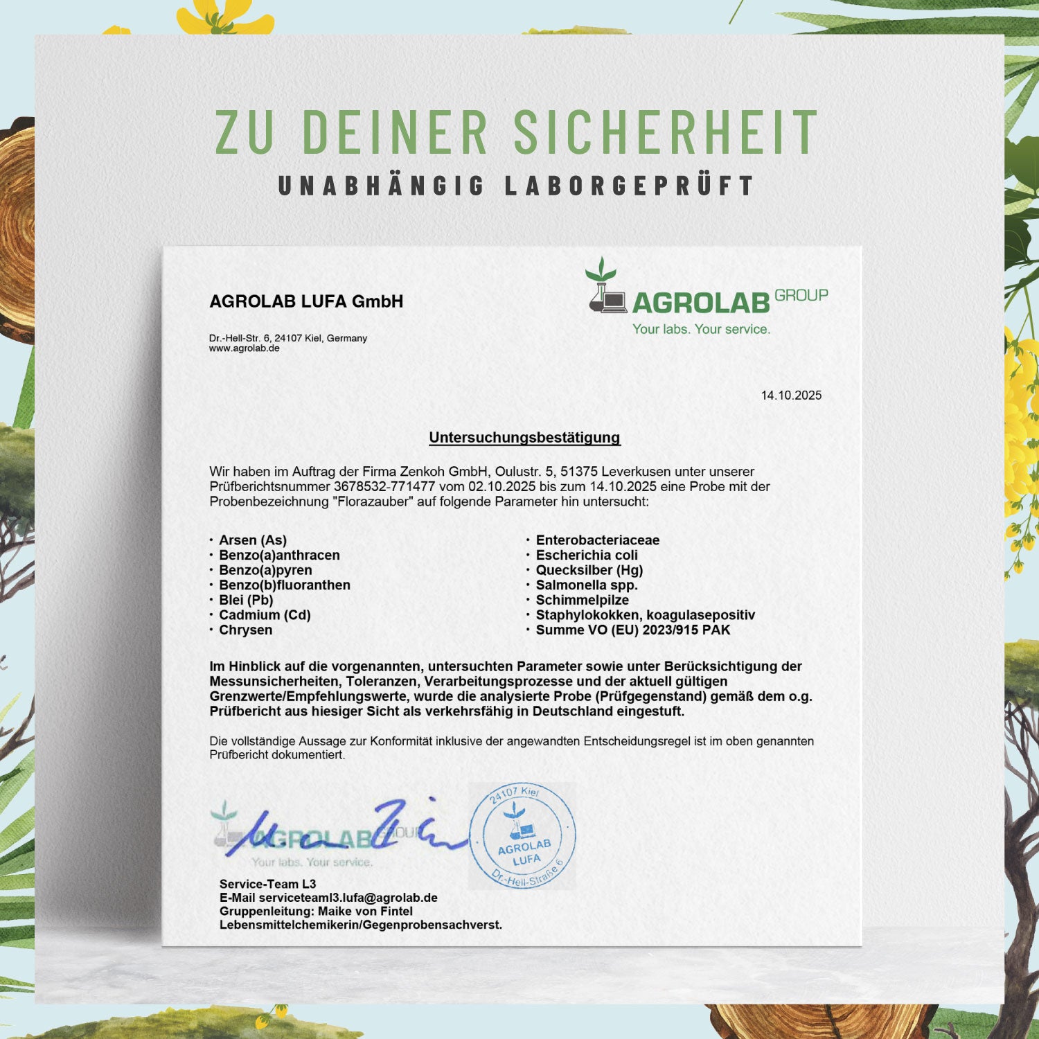 Florazauber Kulturen-komplex Laborzertifikat