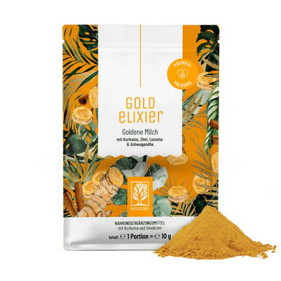 Probe: Goldelixier Goldene Milch mit Kurkuma, Zimt, uvm.
