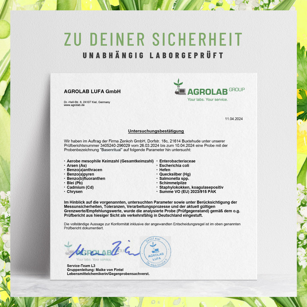 Basenritual Basenpulver mit Phytoessenzen Laborzertifikat