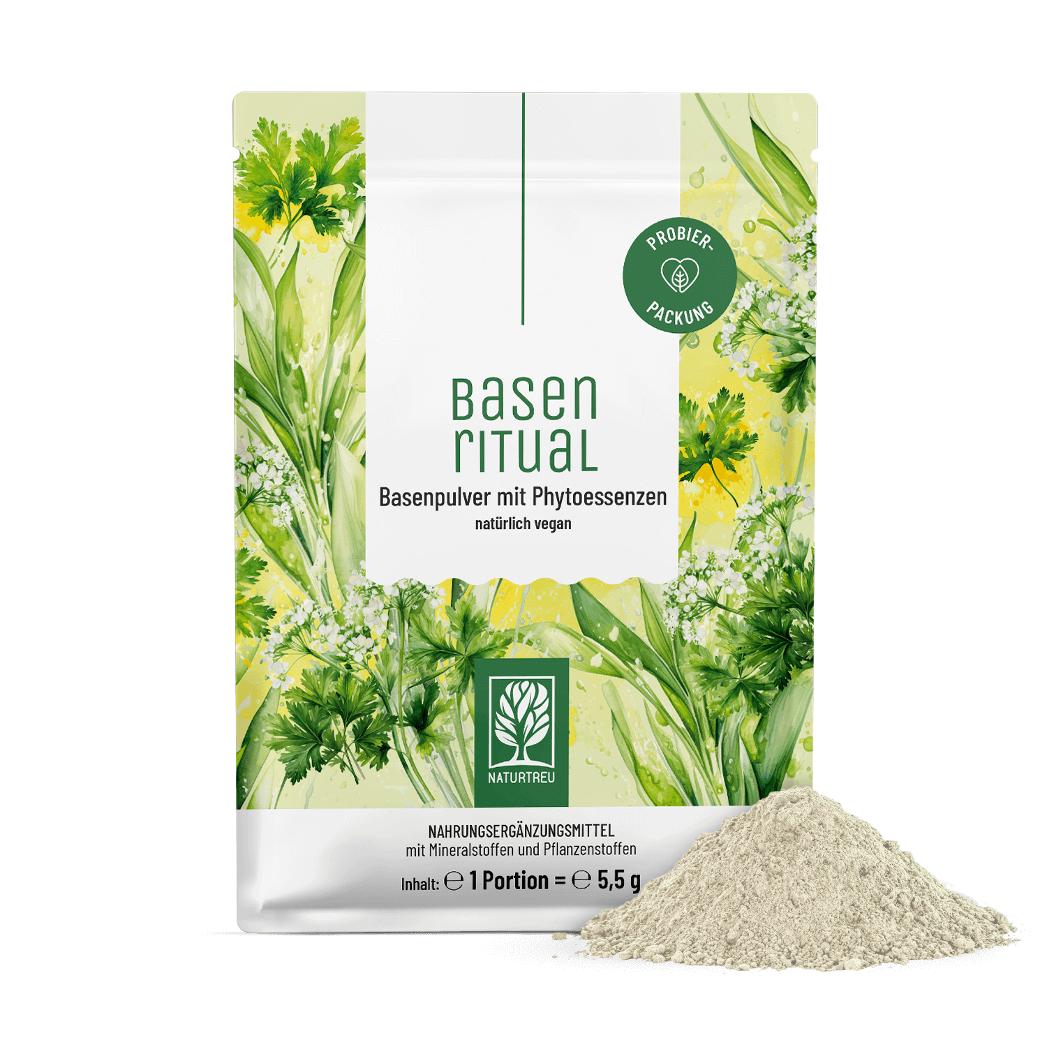 Basenritual Basenpulver mit Phytoessenzen Sachet Titelbild Pulver
