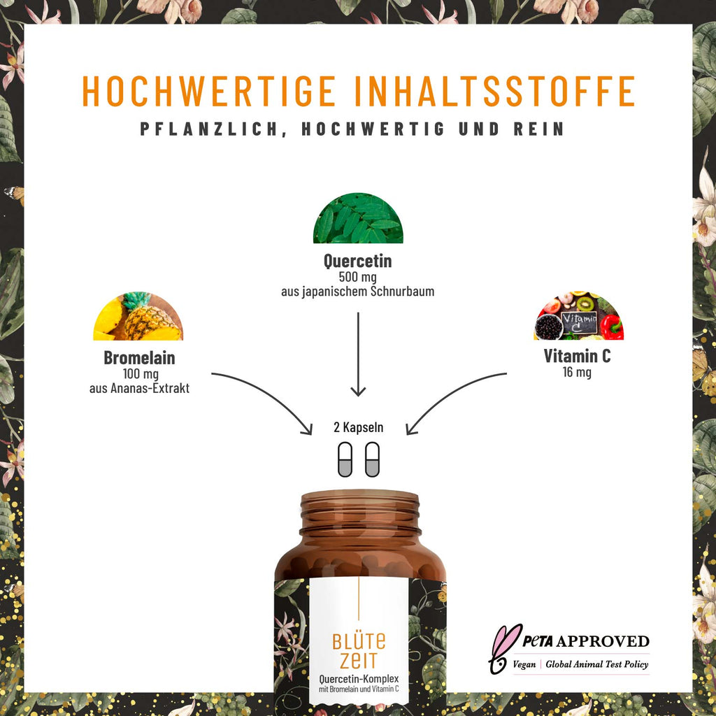 Blütezeit Vitamin C Quercetin-Komplex Inhaltsstoffe