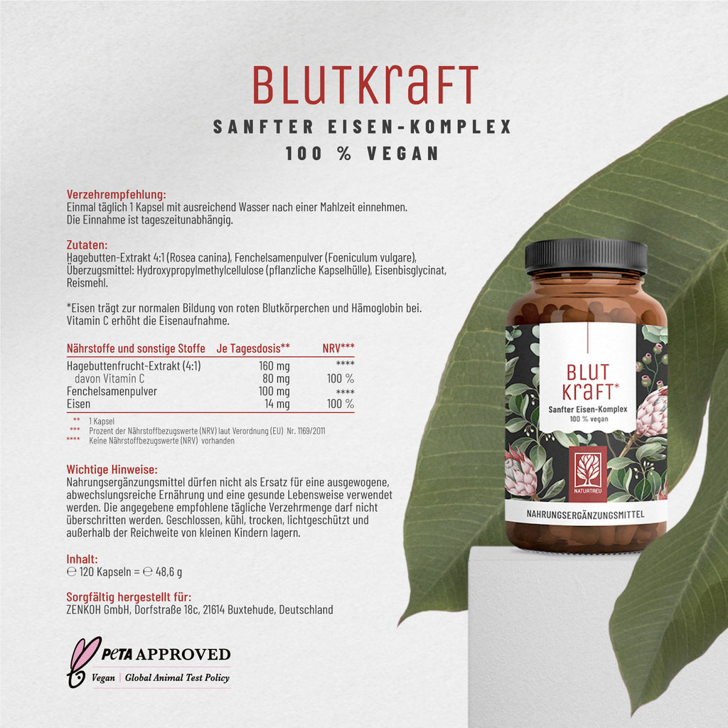 Blutkraft Eisen-Komplex Etikett