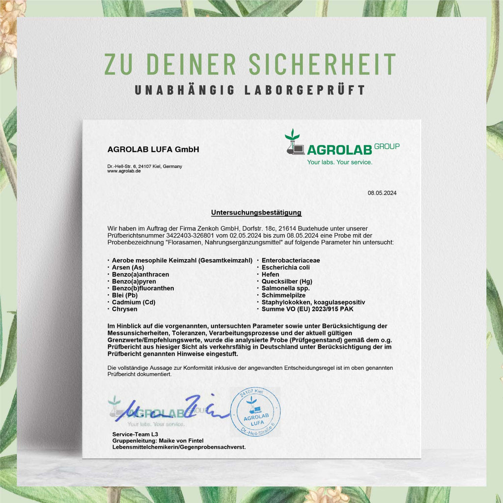 Florasamen Verdauung-Komplex Laborzertifikat