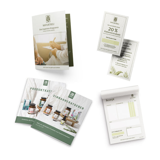 Starterpaket für Therapeuten & medizinische Experten: Produktkatalog, Einnahmeratgeber, Rezeptblock & mehr
