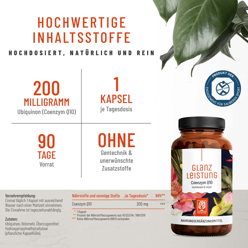 Glanzleistung Coenzym Q10 Hochwertige Inhaltsstoffe