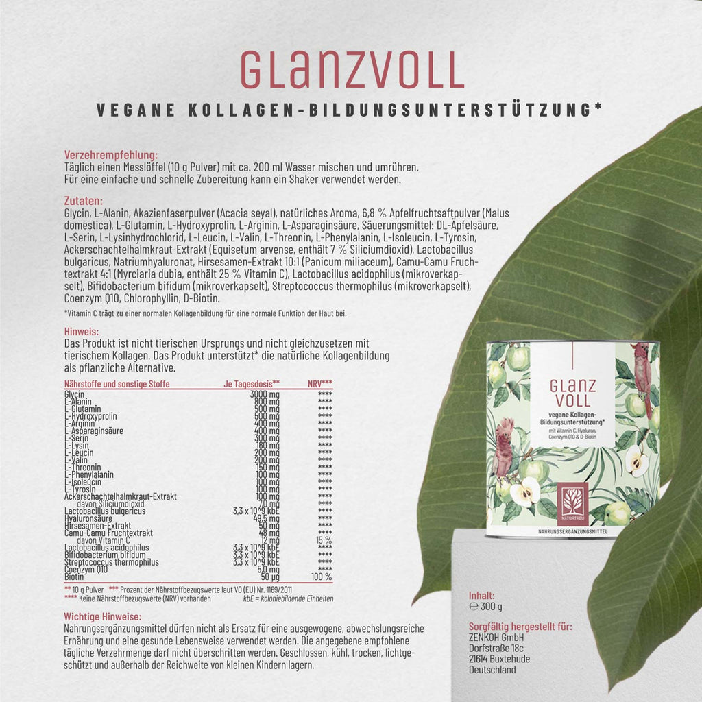 Glanzvoll Vegane-Kollagen-Bildungsunterstuetzung Etikett 