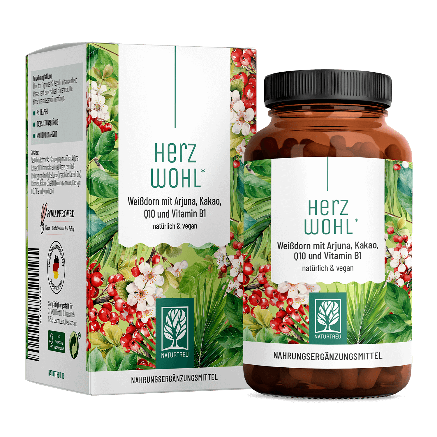 Herzwohl Weissdorn Arjuna Kakao Q10 Vitaminb1 