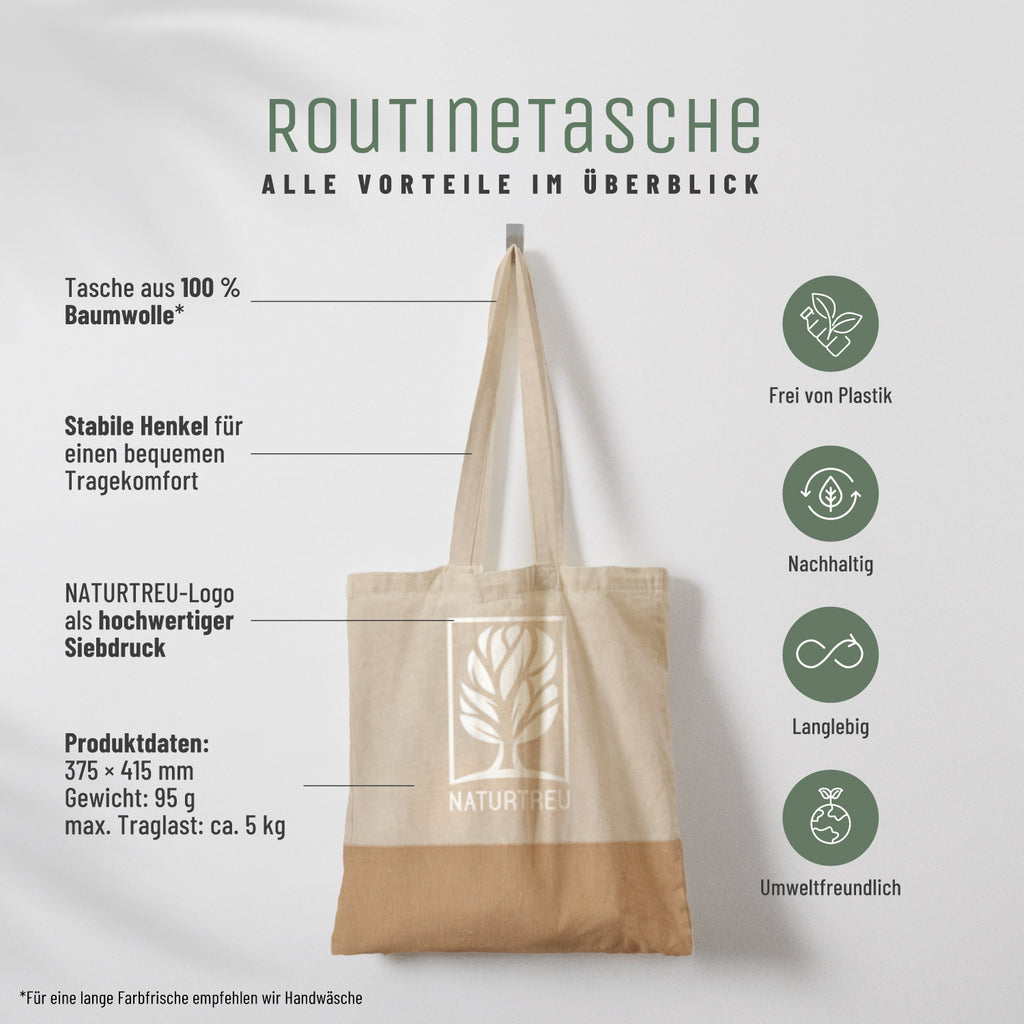 Routine tasche Jute Beutel 100 % Baumwolle Inhaltsstoffe