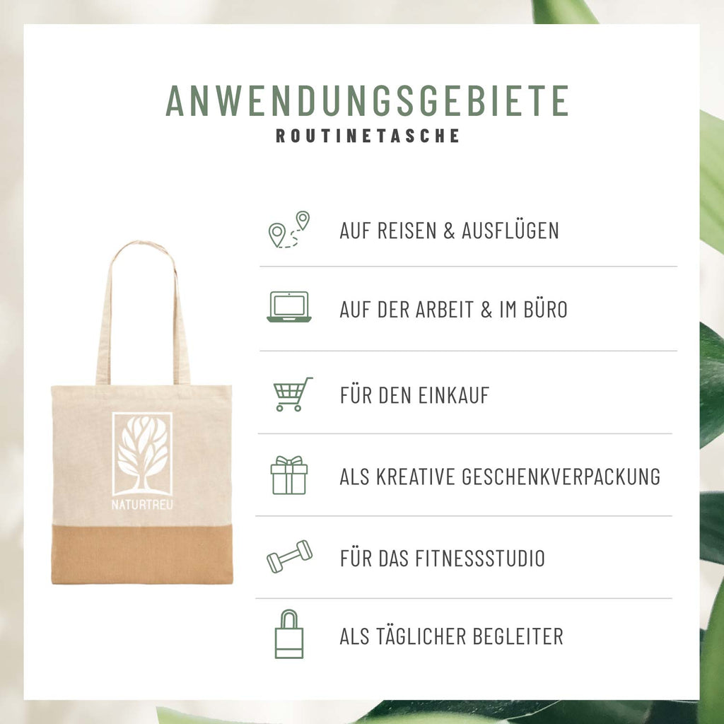 Routine tasche Jute Beutel 100 % Baumwolle für deinen Alltag