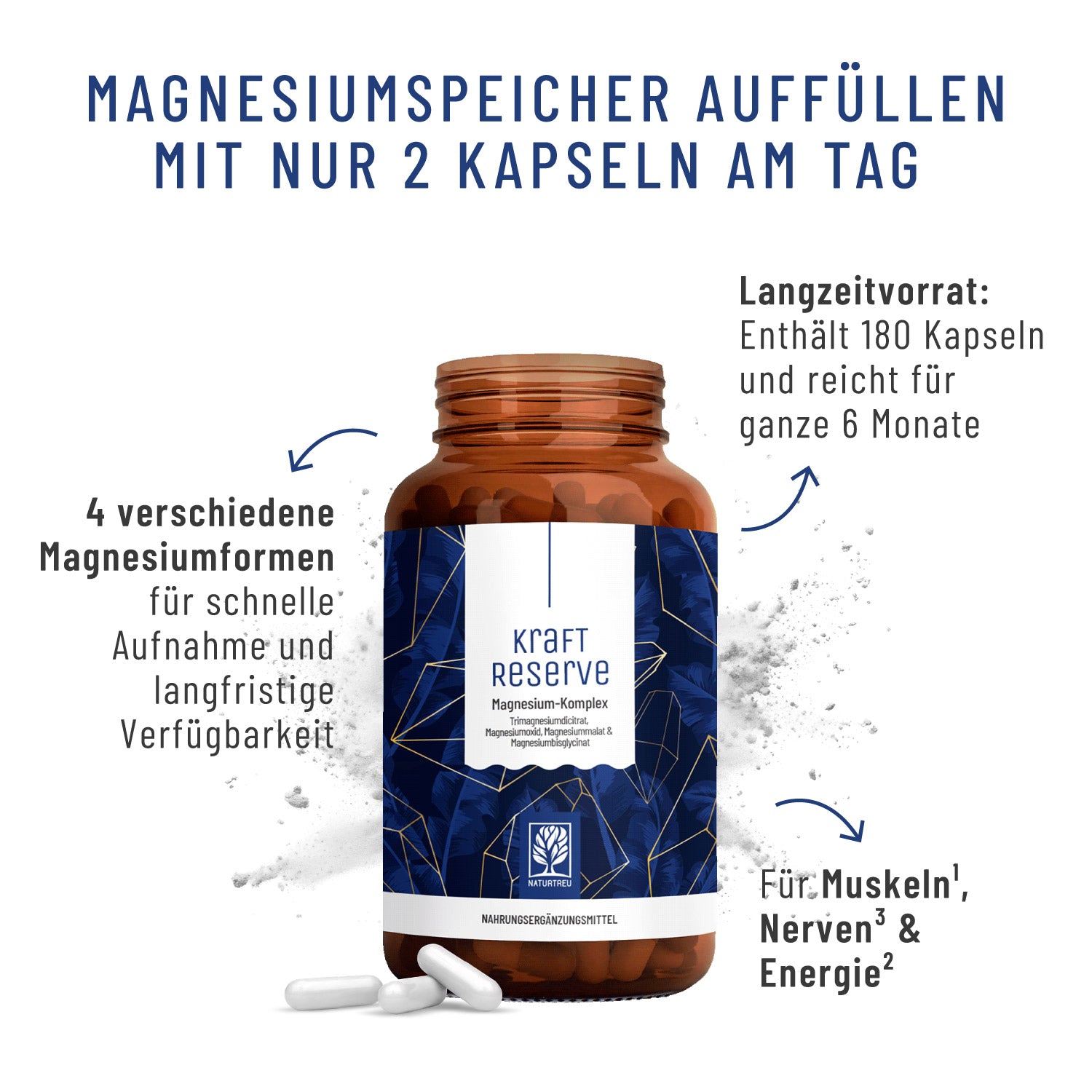 Kraftreserve Magnesium-komplex Hochwertige Inhaltsstoffe CH