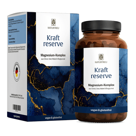 Kraftreserve von NATURTREU – Magnesium-Komplex aus Citrat, Oxid, Malat und Bisglycinat – 180 Kapseln für 3 Monate 