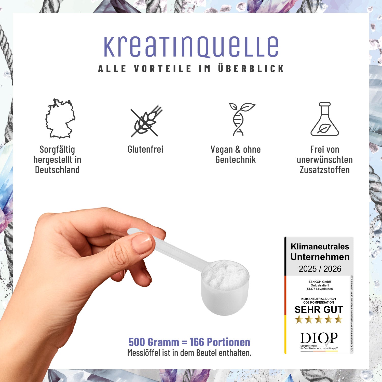 Kreatinquelle Kreatin-Monohydrat CH Alle-Vorteile