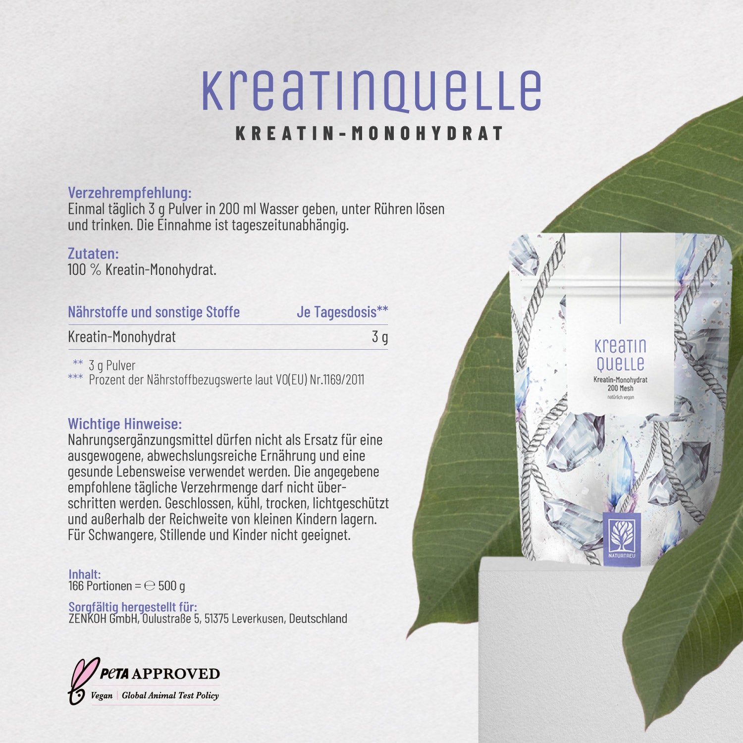 Kreatinquelle Kreatin-Monohydrat CH Etikett-01