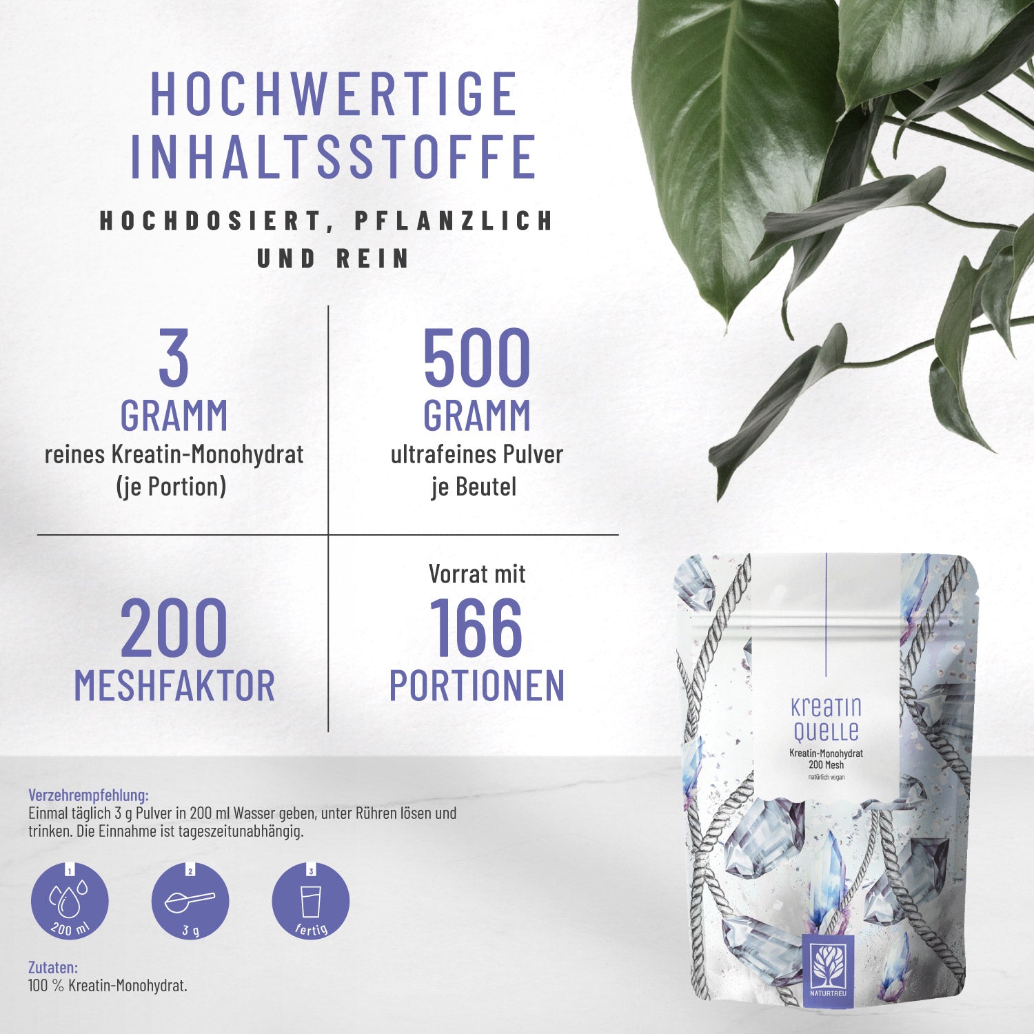 Kreatinquelle Kreatin-Monohydrat CH Inhaltsstoffe