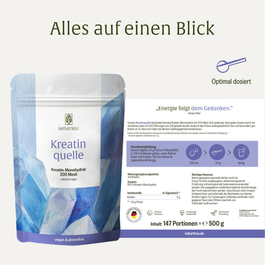 Kreatinquelle Kreatin-Monohydrat Etikett 01