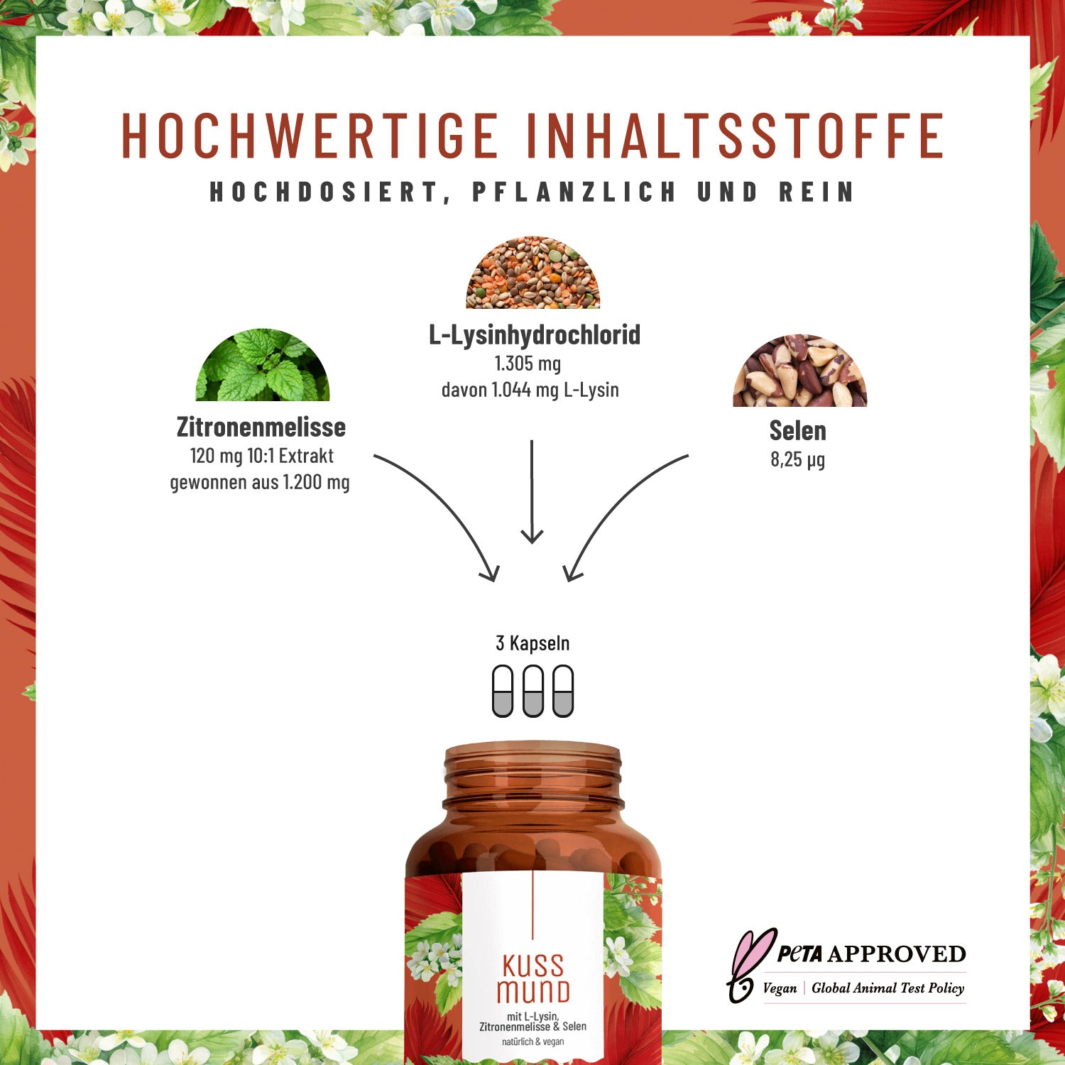 Kussmund L-Lysin Zitronenmelisse Selen Hochw Inhaltsstoffe 