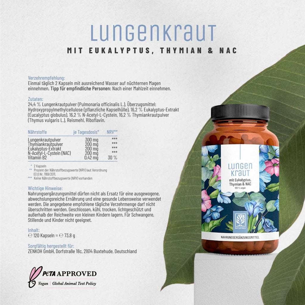 Lungenkraut NAC mit Eukalyptus Etikett