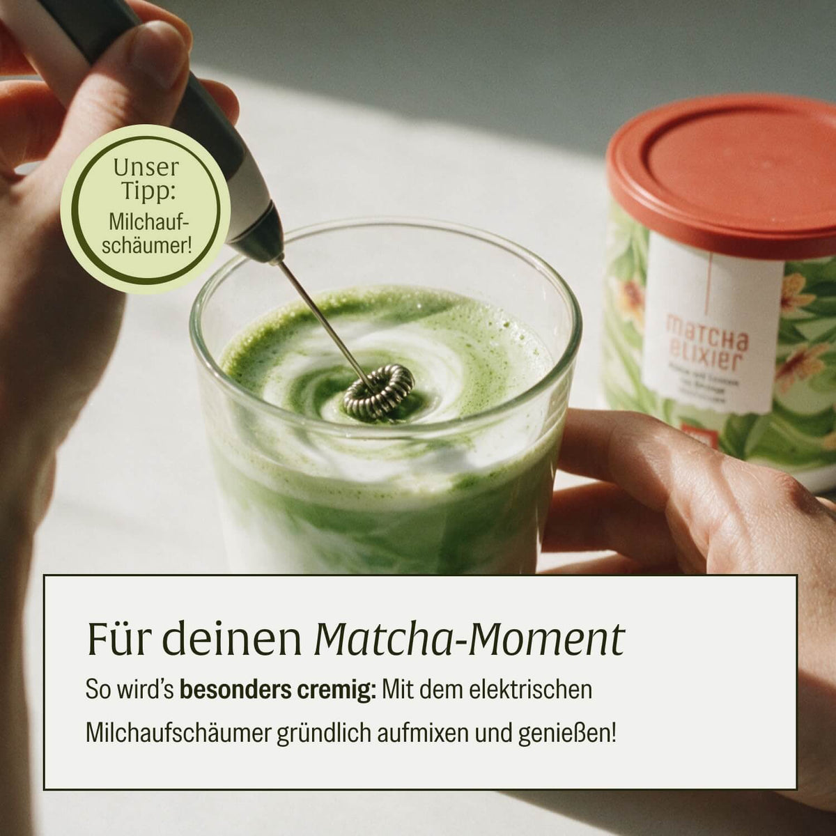 Matchaelixier: Matcha mit Lucuma und Moringa