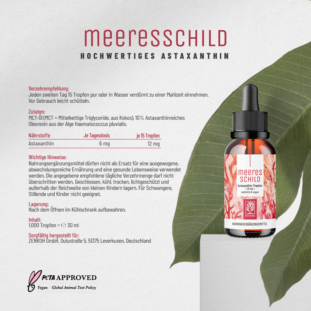 Meeresschild Astaxanthin-Tropfen Etikett 01