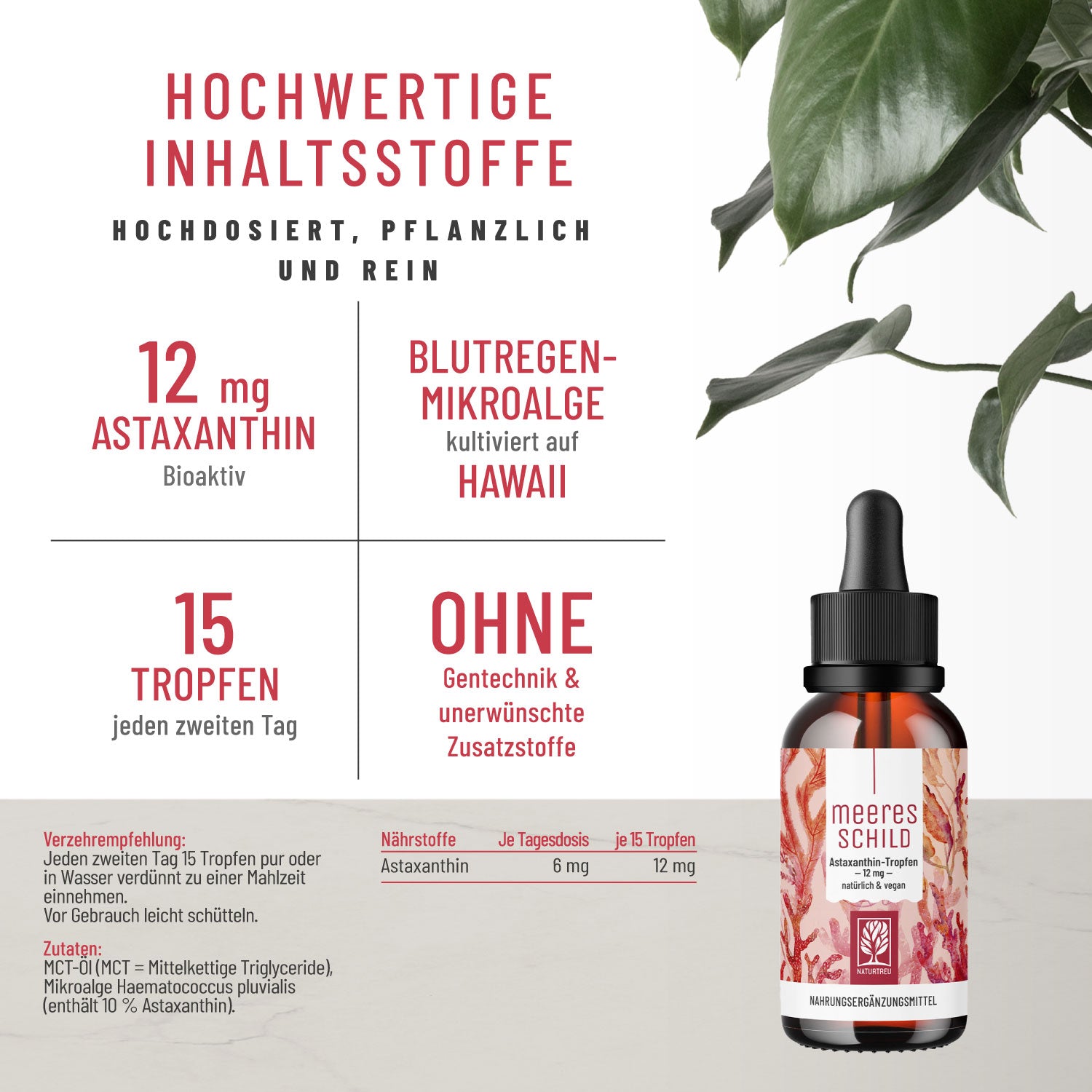 Meeresschild Astaxanthin-Tropfen Hochwertige Inhaltsstoffe