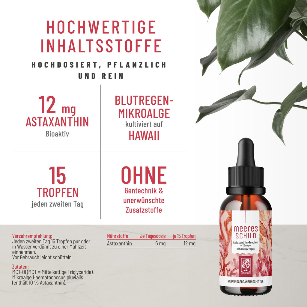 Meeresschild Astaxanthin-Tropfen Hochwertige Inhaltsstoffe
