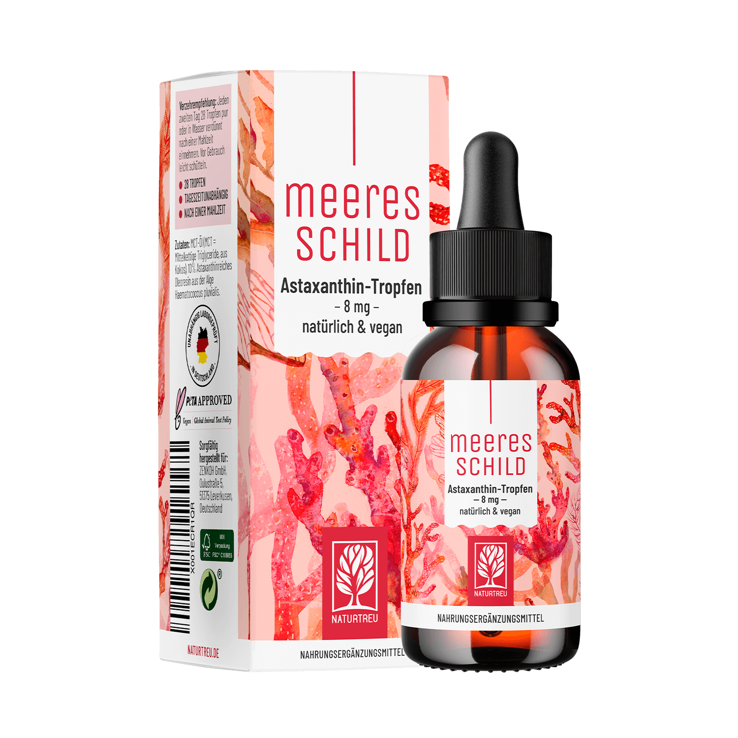 Meeresschild Astaxanthin-Tropfen Titelbild