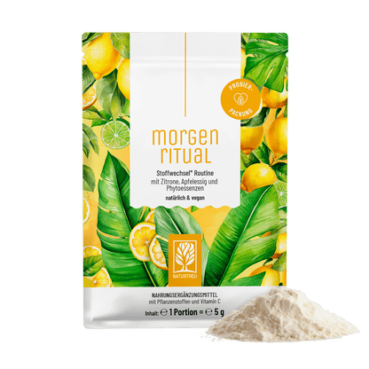 Morgenritual Stoffwechsel-Routine Sachet Titelbild Pulver