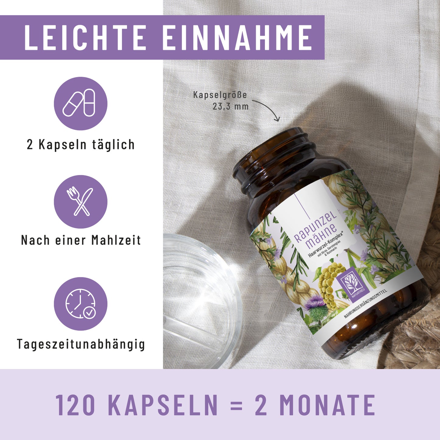 Rapunzelmaehne Haarwurzel-Komplex Einnahme