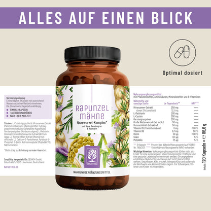 Rapunzelmaehne Haarwurzel-Komplex Etikett 01