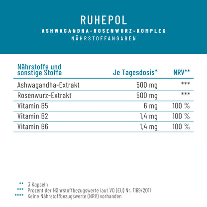 Ruhepol Ashwagandha-Rosenwurz Naehrstoffe 