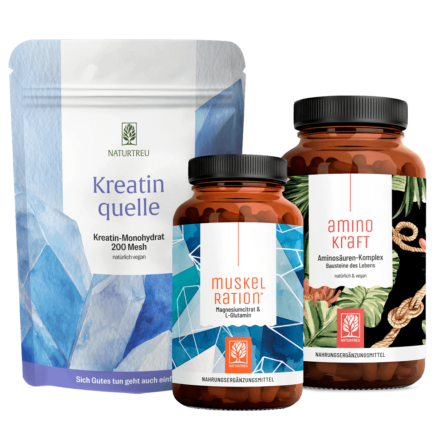 Rundum Fit Sparpaket: Kreatinquelle, Muskelration & Aminokraft