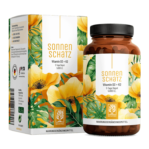 Veganes Vitamin D3 5.000 I.E. mit K2 & Magnesium (5 Tage Depot) 