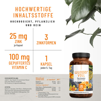 Wundervoll Zink-Komplex CH hochwertige Inhaltsstoffe