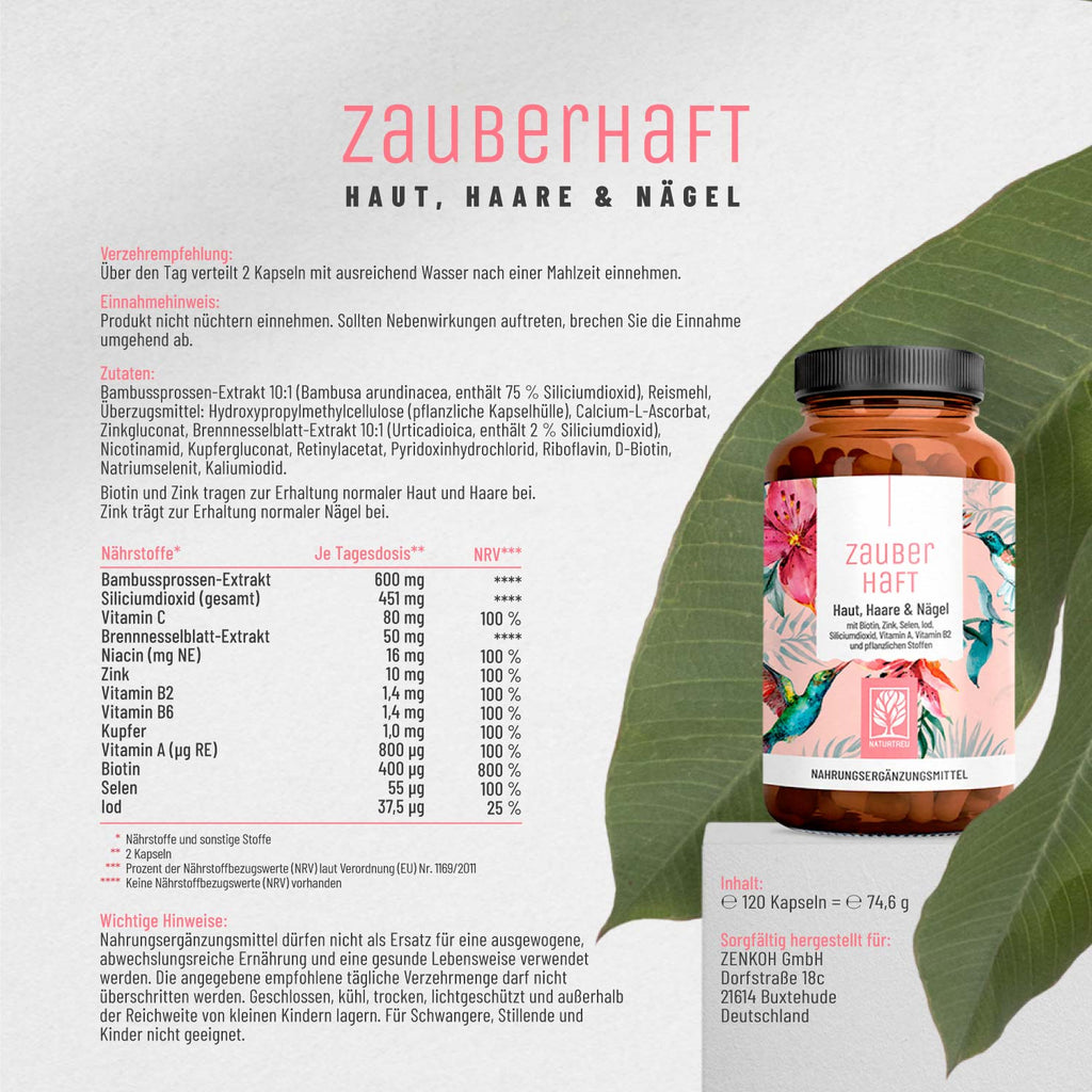 Zauberhaft Biotin Zink Kupfer Haut Haare Nägel Etikett