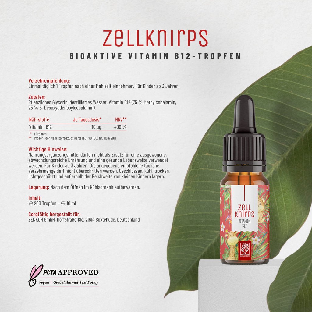 Zellknirps Vitamin-B12-Tropfen Etikett 