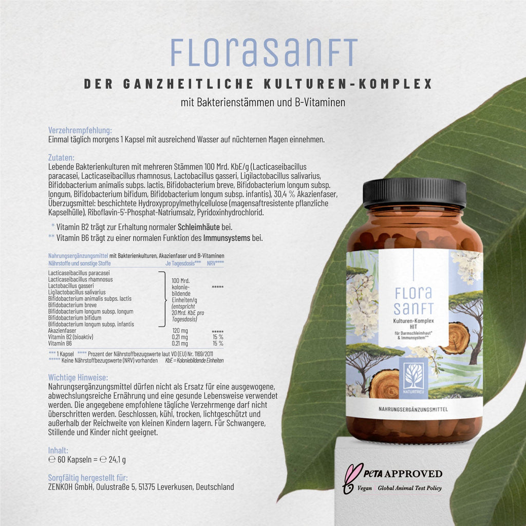 Florasanft hit Kulturen-komplex Etikett