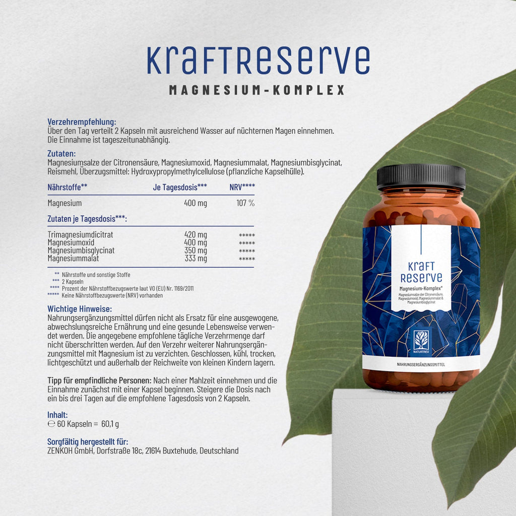 kraftreserve Magnesium Komplex etikett 