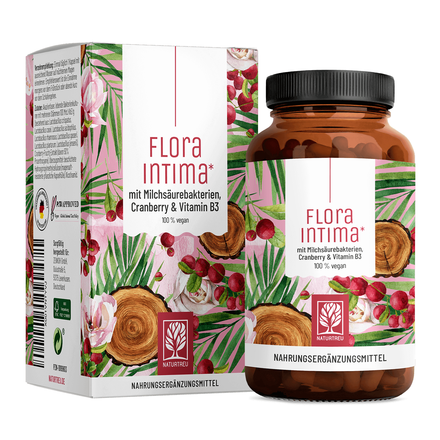 Floraintima Milchsäurebakterien cranberry vitamin b3 Titelbild
