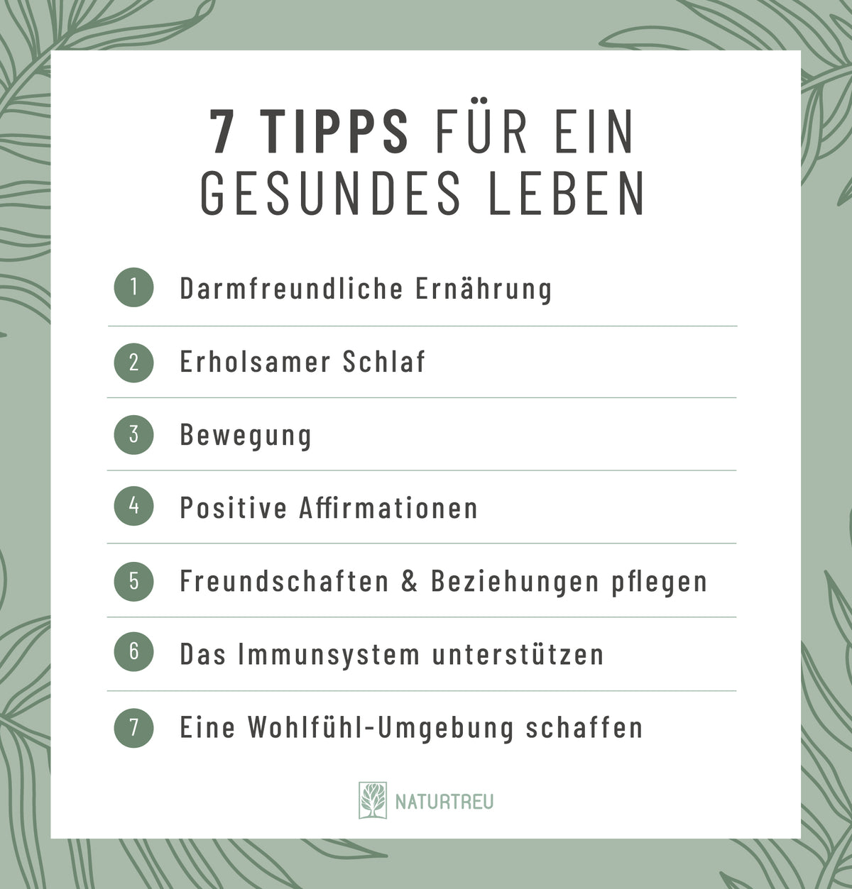 7 Tipps für ein gesundes Leben 